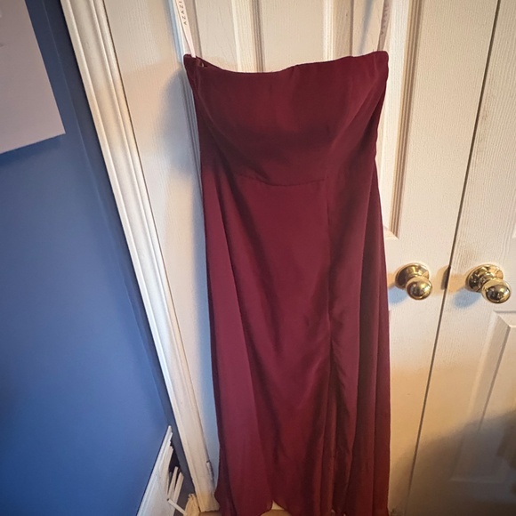 Azazie Wren Strapless Bridesmaid Dress - Cabernet - Picture 2 of 5